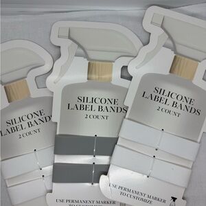 Silicone Label Bands For Spray Bottles & More 3 sets of 2